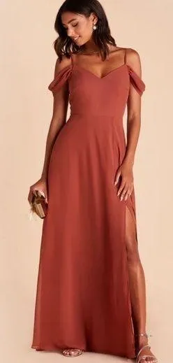Birdy Grey Devin Convertible Chiffon Bridesmaid Maxi Dress in Spice Sz M NEW thumbnail 2