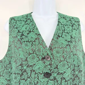Vtg Ann Taylor Loft Tapestry Vest Sz 12 Whimsigoth Holiday Floral Jaquard Y2K thumbnail 3