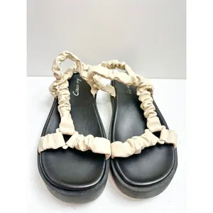 Circus by Sam Edelman Harlene Cream Ruched Scrunchie Platform Sandals 8 thumbnail 4