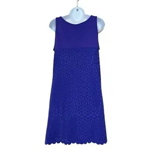 ✨Title Nine Nimblene Illusion Eyelet Purple Blue Tank Sz Medium Dress✨ thumbnail 5
