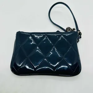Coach Women's Dark Blue Poppy Patent Leather Coin Wristlet Purse thumbnail 4