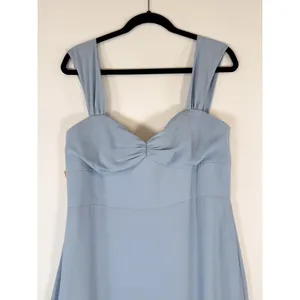 NWT BHLDN Dress Blue Munroe Georgette Maxi Off Shoulder Formal Bridesmaid Sz 14 thumbnail 5