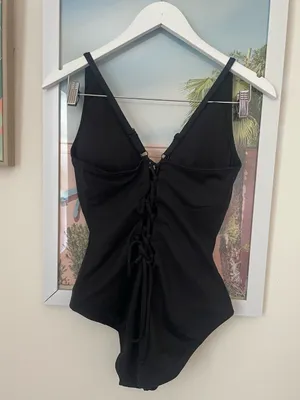 TA3 Plungey One Piece Swimsuit in Black Size Large Short thumbnail 3