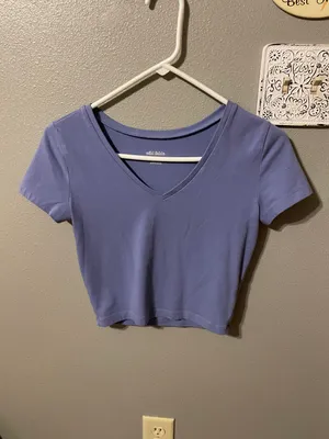Wild Fable blue crop top thumbnail 1