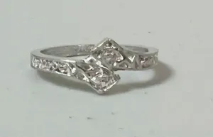 Silver Floral Carved Wrap Band Ring Jewelry Size 7 💍 thumbnail 2