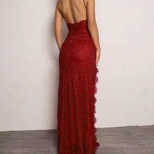 ✨HP✨Joyfunear Split Thigh Lace Maxi Cami Dress✨ Red Size L thumbnail 3