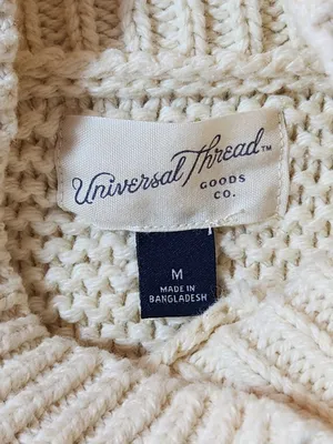Universal Thread Cream Cropped Sweater with Open Knit Sleeves Size Medium thumbnail 7