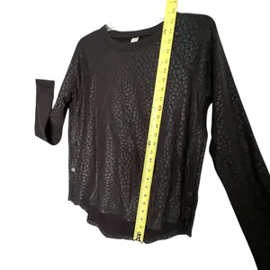 Zuda Sweatshirt Womens Small Black Leopard Print Crewneck Pullover Side Snap thumbnail 10
