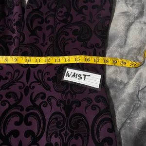 Maurices Damask Velvet Flocked High Low Dress XL Purple Cocktail Dark Romantic thumbnail 7