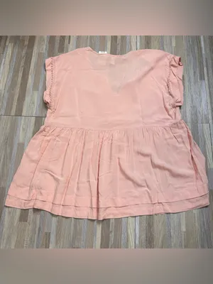 torrid Blush Pink Crochet-Trim Babydoll Blouse Women’s Size 1 (plus size 1x) thumbnail 7