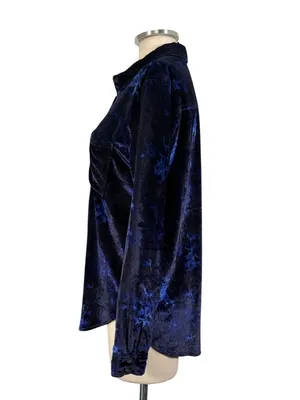 Pilcro Mara Velvet Relaxed Button Up Top Size 10 thumbnail 4