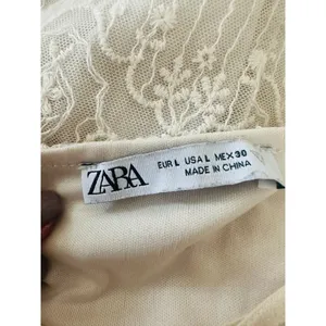 Zara Cream Lace Midi Slip Dress Size L Romantic‎ Fairy Feminine Boho Wedding thumbnail 9