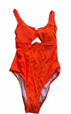 Charmo NEW Women's Orange Cutout One Piece Swimsuit Size L #260215 thumbnail 1