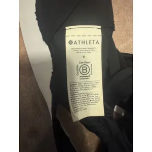 Athleta Black White Stripe Racerback Sports Bra Size M thumbnail 5