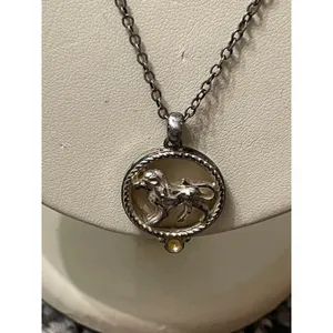 Leo Lion Silver pendant lobster clasp chain necklace thumbnail 3