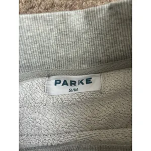PARKE Mockneck Varsity Heritage Sweatshirt Gray Logo Pullover Size S/M thumbnail 2