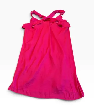FAB’RIK crisscross ruffle neck dress in pink berry nwt thumbnail 1