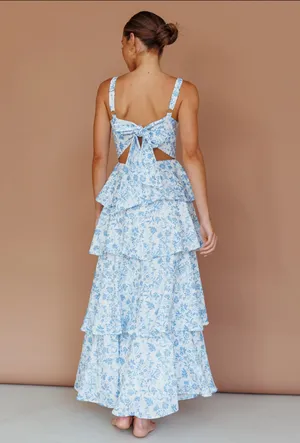 Selfie Leslie Dress Provence Bloom Tiered - L thumbnail 5