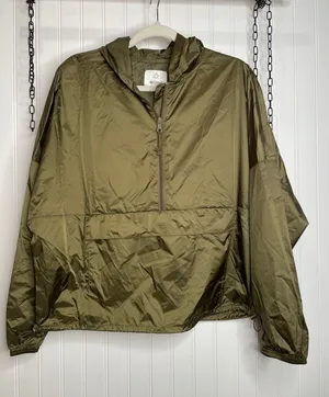 NWOT Aerie OFFLINE Green Oversized Pullover Lightweight Windbreaker Jacket S thumbnail 1