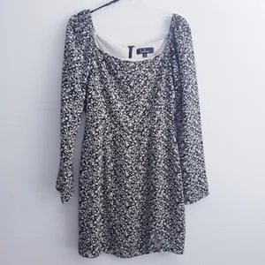 Lulu's Floral Long Sleeve Square Neckline Mini Dress thumbnail 2