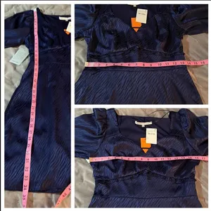 Collective Concepts Zebra Jacquard Mini Dress Satin Blue M thumbnail 9