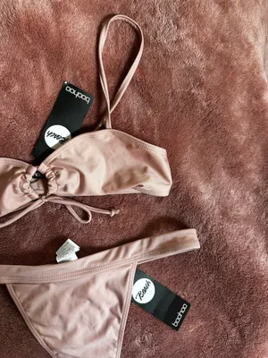 PALE PINK BOOHOO THONG BIKINI thumbnail 2