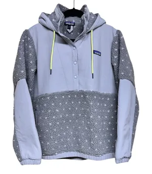 Patagonia Shelled Retro-X Pullover Hooded Salt Grey Gray Heather Women's Size XL thumbnail 1