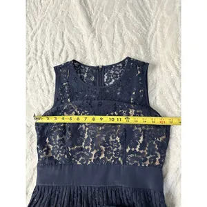 Eliza J Size 8 Navy Lace Dress Sleeveless Wedding Guest Cocktail Party Dress thumbnail 6