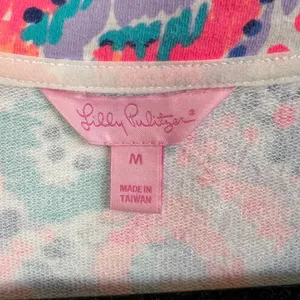 Lilly‎ Pulitzer Skipper Popover Quarter Zip Sweatshirt Multi Color Print Medium thumbnail 3