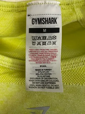 Gymshark Flex Sports Long Sleeve Crop Top Glitch Yellow Marl Size Medium thumbnail 2