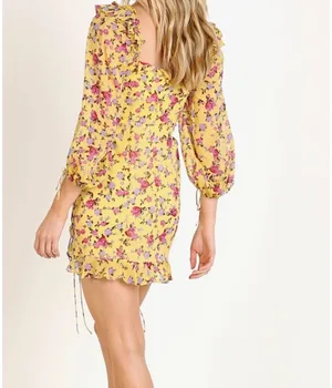 For Love & Lemons Beaumont Cinched Ruffle Mini Dress thumbnail 2