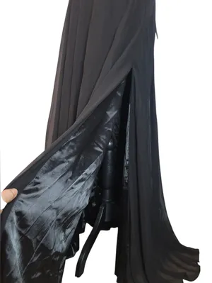 Lulus Romantically Speaking Black Cowl Lace-Up Maxi Dress Size M thumbnail 7