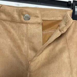 Wisteria Lane Los Angeles Tan Faux Suede Flare Bell Bottom‎ Pants W2403PIA Large thumbnail 7