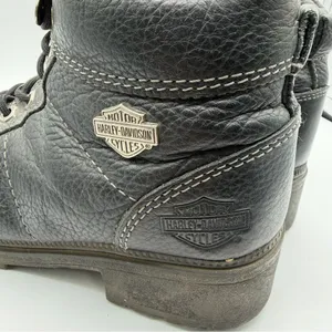 Harley-Davidson 84280 Black Leather Moto Lace Up Ankle Boots Women 8 thumbnail 7