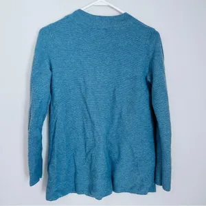 Ann Taylor Blue Crew Neck Sweater Ribbed Knit thumbnail 5