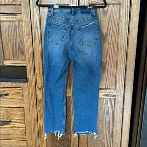 Abercrombie The‎ Ankle Straight Ultra High Rise Curve Love Jeans Med Wash 00 24 thumbnail 6