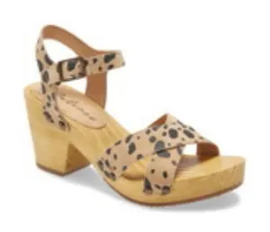 Matisse leather leopard animal print heeled clog sandal 6 thumbnail 1