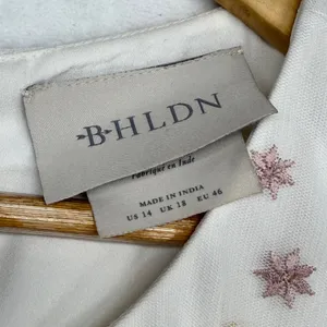 BHLDN‎ Embroidered Parsons Tulle Maxi Dress Formal Gown White Pink US 14 thumbnail 5