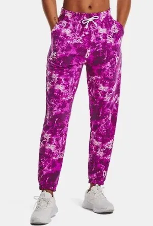 NWT Women's Under Armour Rival Terry Printed Joggers Pant XL thumbnail 1