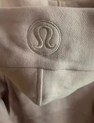 NWT Lululemon Scuba Oversized Half-Zip Cropped Hoodie in Porcelain Pink Sz M/L thumbnail 7