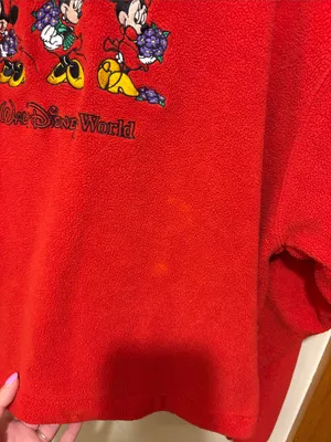 Disney Red Minnie Mouse Disney World Mockneck Fleece Pullover Women’s Size XL thumbnail 2