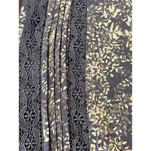 White House Black Market Long Sleeve Lace Pleated Top Size M Green Leaf Print thumbnail 5