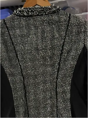 Women's White House Black Market Tweed Blazer Jacket Black White Size 6 thumbnail 6