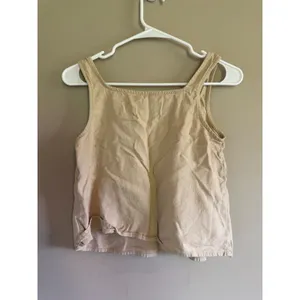 Express Tan Beige Linen Blend Square Neck Tank Top Sleeveless Blouse XS thumbnail 4