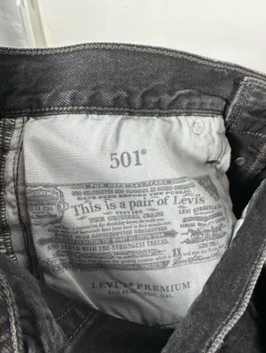 Levi’s Premium 501 Original Black Distressed Denim Cutoff Shorts‎ 28 thumbnail 8