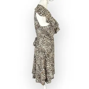 Free People French Quarter Wrap Mini Dress Women's Medium Black Brown White thumbnail 6