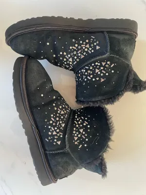 UGG Classic Galaxy Mini Bling Boot Black Suede Womens Size US9 MSRP $180 1103799 thumbnail 7