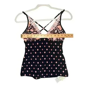Seafolly Inka Gypsy‎ Black/Pink V-Neck Tankini, Size 6 thumbnail 7
