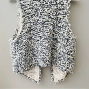 Free People Fur Away Shaggy Vest Gray Sz Medium thumbnail 6