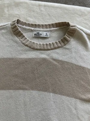 Hollister Classic Striped Crewneck Sweater - Beige & Cream thumbnail 2
